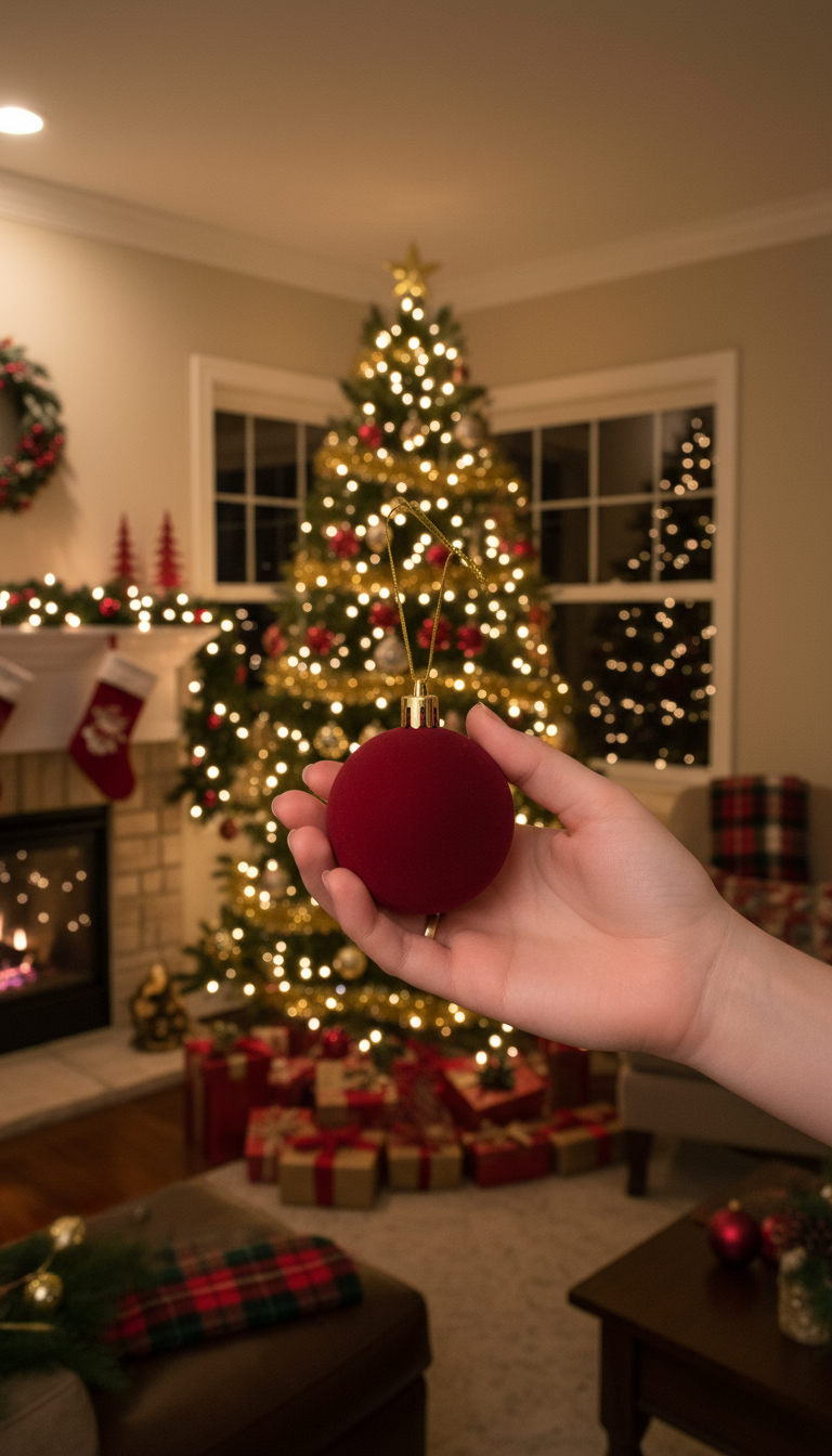 Bola terciopelo color vino